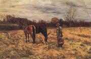 John W.Beatty Harvest Sence oil painting